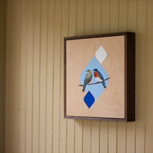 Eastern Bluebird Wooden Poster