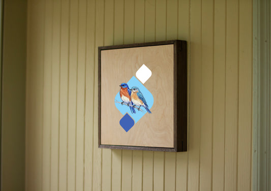 Eastern Bluebird Wooden Poster