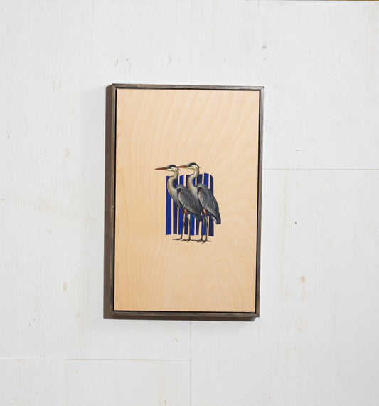 Great Blue Heron Wooden Poster